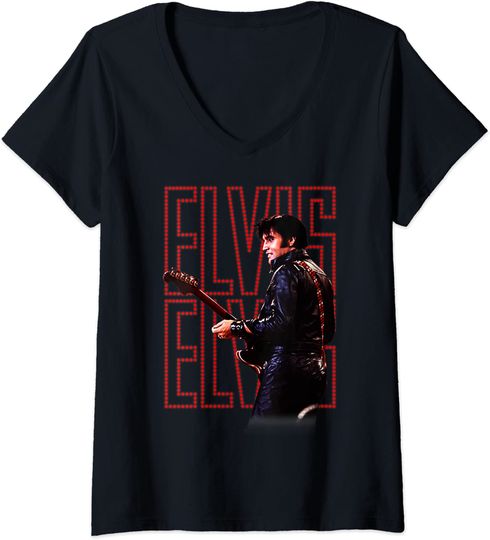 Discover Womens Elvis Presley Official 68 Comeback Special V-Neck T-Shirt