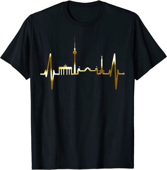 Discover Berlin Skyline Herzschlag Fan Souvenir T-Shirt