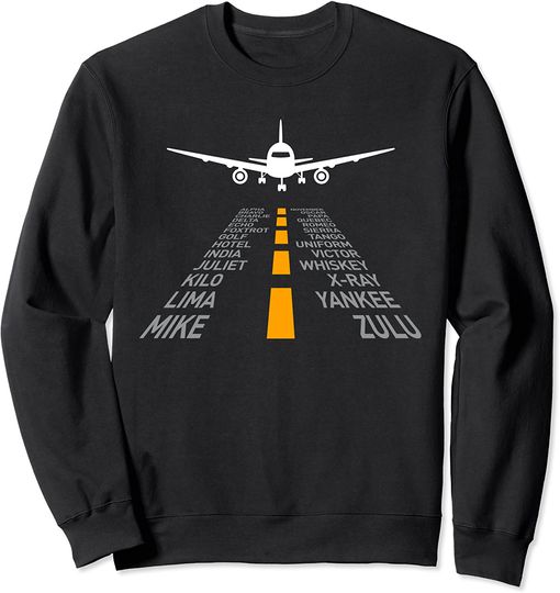 Discover Sudadera Avión Alfabeto Aeronáutico Piloto para Hombre Mujer